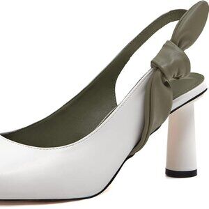 Women's Slingback Closed Pointed Toe Heels Bowknot Slip On Pumps NEW w/o tags